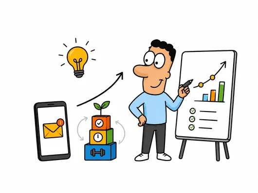 Whiteboard illustrations - self-improvement tips and insights delivered to your inbox